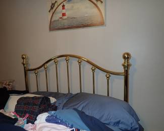 BRASS HEAD BOARD AND MATTRESS
