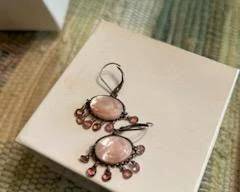 rose quartz earrings