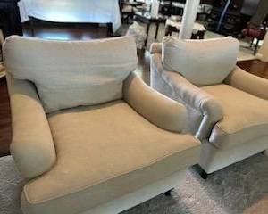 cream armchairs