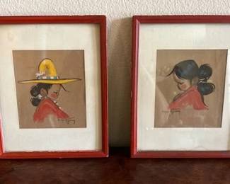 New Mexico framed pastels