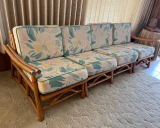 Vintage FICKS REED Bamboo Modular Sectional Sofa