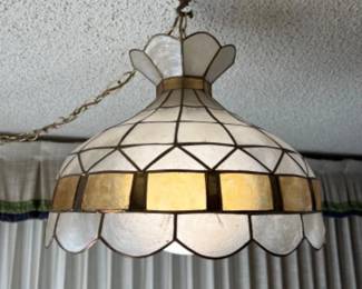 Mid Century Capiz Shell Pendant Lamp