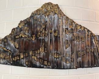 MASSIVE 1970s Brutalist Wrap Round Metal Mountains - 62"L