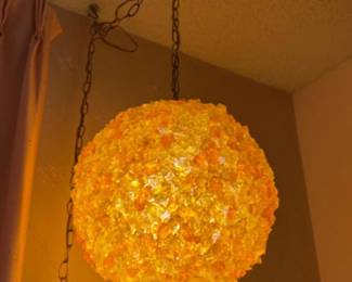 1960s Hanging Chunky Lucite Lamp - 13"D