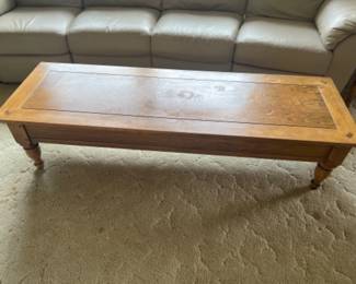 Solid Pecan Wood Vintage Coffee Table - Dovetailed
