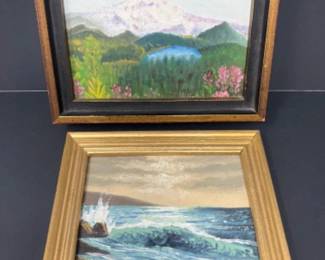 Mini Scenic Mountain and Beach Original Paintings
