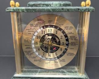 Vintage Executive Aviation World Desk Clock