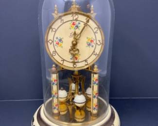 Vintage German Schatz Barrel Clock with Floral Face and Details