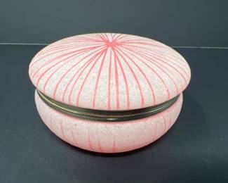 New in Box Vintage Italian Alabaster Trinket Box Dish