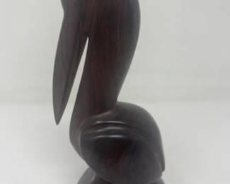 MCM Carved Wood Pelican Statue - 7.5"T