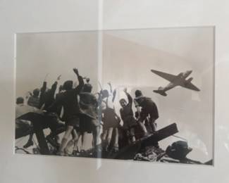 Berlin Children Cheering Airlift Plane Framed Print