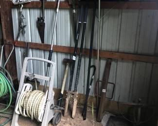 hose reels, post hole digger