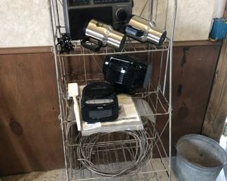 rolling cart & radio's