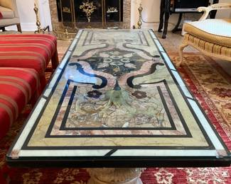 Pietra Dura Marble Base coffee table 