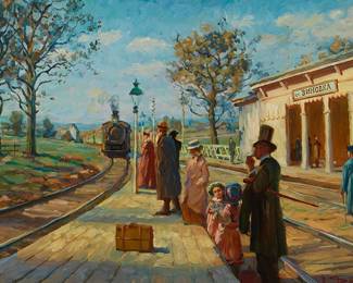 1030
Aleksandr Fadeev
b. 1966
"Spring In The Province," 1994
Oil on canvas
Signed and dated lower right: A. Fadeev; titled verso
17.325" H x 26.75" W
Estimate: $800 - $1,200