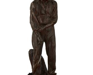 1072
Aime-Jules Dalou
1838-1902
"Le Grand Paysan," Circa 1903-1920
Patinated bronze
Signed to the stump verso: Dalou; further inscribed and stamped for the foundry: Susse Freres / Paris / 3
23" H x 7.5" Dia.
Estimate: $800 - $1,200