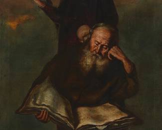 1099
18th Century Spanish School
Bearded Saint Reading
Oil on canvas
Unsigned
20.625" H x 16.75" W
Estimate: $600 - $800