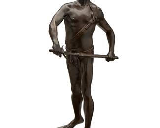 1124
After Emile Picault 1833-1915, late 19th/early 20th century
An "Honor Patria" Bronze Figure
Titled in repoussé in the casting
31.75" H x 12.875" W x 12.75" D
Estimate: $1,200 - $1,800
