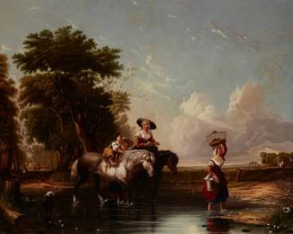 1137
19th Century European School
Returning from the market
Oil on canvas laid to canvas
Unsigned
40" H x 50" W
Estimate: $2,000 - $3,000