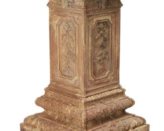 1252
20th century
A Louis XVI-Style Cast Iron Pedestal
Appears unmarked
With all-over cast foliate motifs
41" H x 24.25" W x 24.25" D
Estimate: $1,000 - $2,000