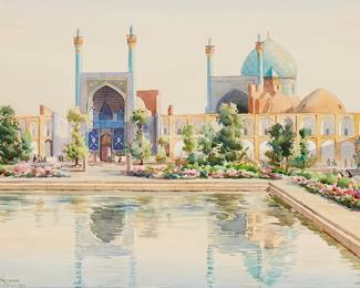 1318
Yervand Nahapetian
1916-2006
"Isfahan," 1972
Watercolor on paper
Signed, titled, and dated lower left: Yervand
Image/Sheet: 17" H x 23" W
Estimate: $700 - $1,000