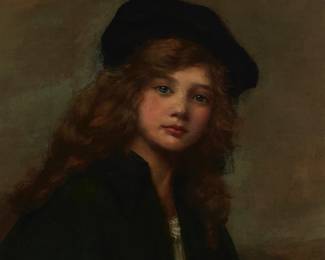 1345
After William Bougereau
1825-1905
Portrait Of A Young Girl, 1884
Oil on canvas
Signed and dated lower right: W Bougereau
24" H x 20" W
Estimate: $500 - $700