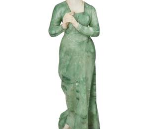 1346
Emilio Fiaschi
1858-1941
Maiden In Green
Alabaster and gold leaf
Inscribed: P C E Fiaschi / Firenze
24.5" H x 7.25" W x 8" D
Estimate: $500 - $700