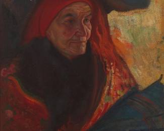 1412
20th Century Continental School
Seated portrait
Oil on canvas
Signed indistinctly upper right
32" H x 21" W
Estimate: $700 - $900