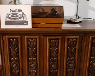 Vintage Lane Credenza & Vintage Turntable