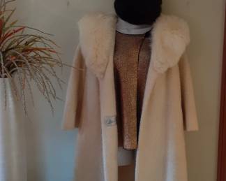 Vintage Wool Coat & Fur Hat