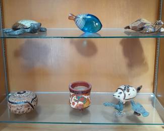 Hand Crafted Turtles, Murano Fish, Engraved Gourd, Hedgehog Figurine, Mayan Pot