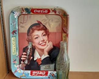 Original 1953 Coke Tray and Bottle