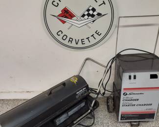 60,000 BTU Heater.  Battery Charger
