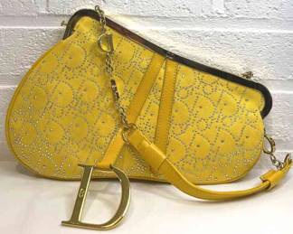  003 Vintage Christian Dior Yellow Handbag