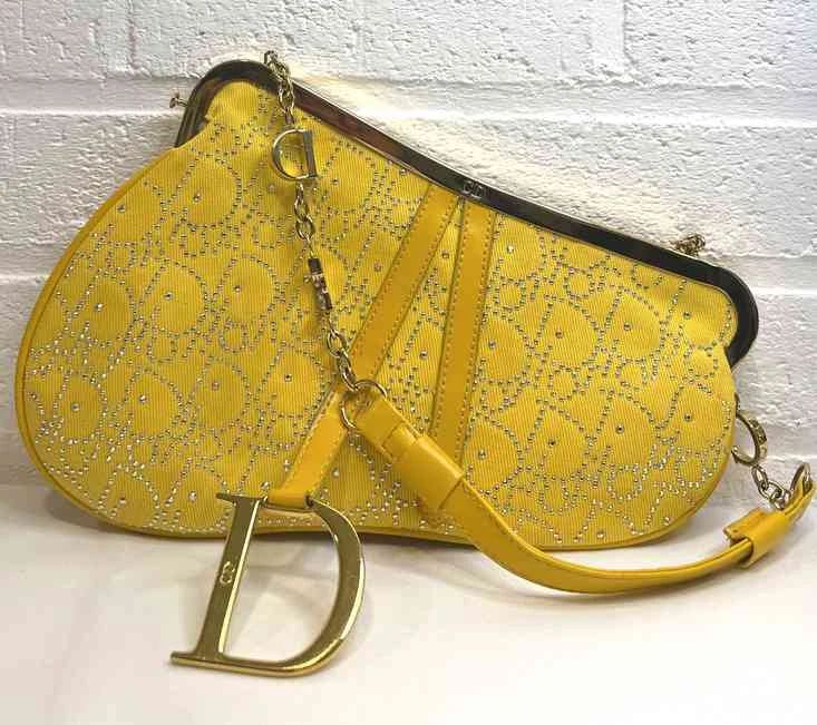  003 Vintage Christian Dior Yellow Handbag