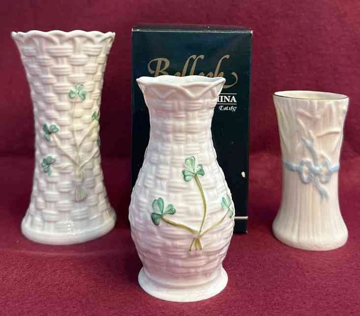  009 Beleek Irish Porcelain Vases