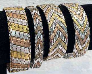 4 Sterling Silver Tricolor Bracelets