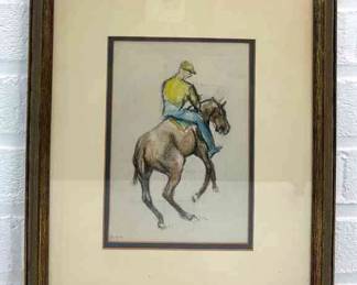 Edgar Degas Horse Watercolor Painting 