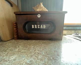 Wooden bread box