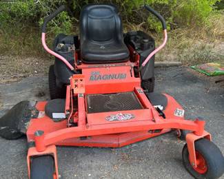Bad Boy zero turn mower. 54” cut…filter recently replaced. Also the front tires are solid rubber~~no flats! 