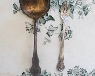 Item 102& 103: Sterling soup spoon / Serving small ladle $49&
Small fork $20