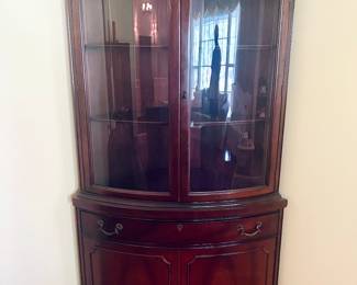 Item 10: beautiful cherry wood antique corner cabinet w/ glass, shelving and storage $349
Great condition
H 70” x W 38” x D 19”