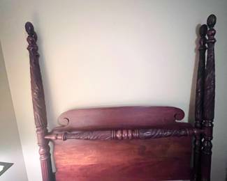 Item 17: a lovely antique pineapple bed. This is a bed is a bed and a half and comes with a brand new custom make high quality mattress locally made ! $849