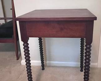 Item 29 antique spindle legged mahogany table $119
H 28 1/4” x W 191/4” x D 21 1/4”