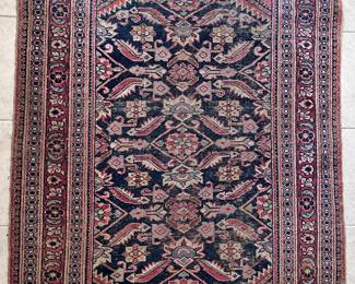 Item 41: handwoven antique gorgeous red/ neutral, beige & navy
3’ 4” x 4’8” $358