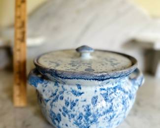 Item 55: vintage stone pottery w/ lid $19