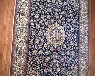 Item 77: handwoven rug with navy & cream - 9 x 5’7” $798