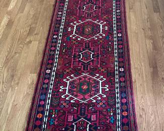 Item 88: $599 stunning handwoven wool runner with 2 coordinating rugs pictured & sold separately
295 cm x 72 cm