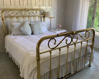iron framed queen size bed set - clean condition