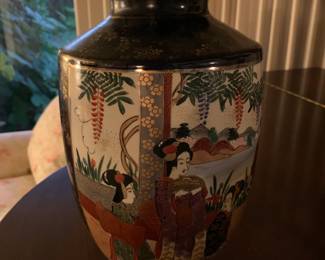 Japanese hand painted jar